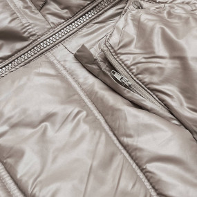 Dámská prošívaná bunda ve velbloudí barvě pro přechodné období (H-205)