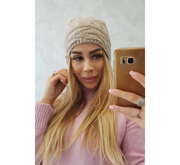 Fleecová čepice Edyta K298 béžová