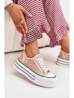 Nízké Dámské Tenisky Na Platformě Růžové model 21701273 - Boto Nízké Dámské Tenisky Na Platformě Růžové model 21701273 - Boto