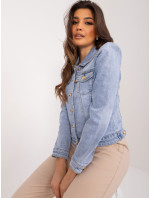 Světle modrá džínová bunda s ozdobnými knoflíky