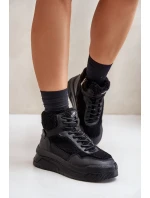 Dámské tenisky na platformě s beránkovým kožíškem Lee Cooper Černé Dámské tenisky na platformě s beránkovým kožíškem Lee Cooper Černé