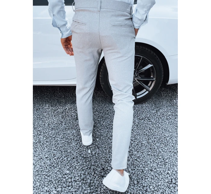 Světle šedé pánské kalhoty FashionStreet UX4382