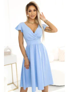 Šaty s výstřihem a krátkými rukávy model 21056000 - numoco