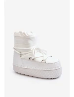 Dámské bílé zimní boty s vázáním model 21644962 - Boto Dámské bílé zimní boty s vázáním model 21644962 - Boto