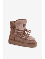 Dámské sněhule na platformě s kožešinou model 21714110 béžové - D.Franklin