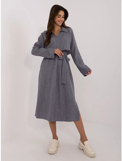 Sukienka LK SK model 20470374 ciemny szary - FPrice Sukienka LK SK model 20470374 ciemny szary - FPrice