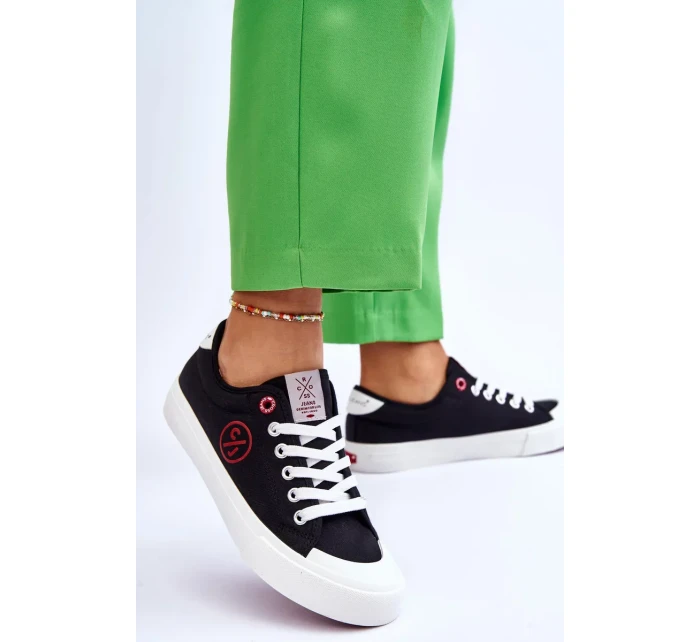 Dámské Cross Jeans Fabric Sneakers LL2R4044 Černé Dámské Cross Jeans Fabric Sneakers LL2R4044 Černé
