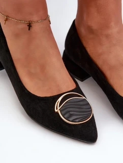Lodičky na nízkém podpatku z ekologického semiše S.Barski Černá