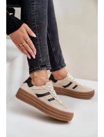 Zazoo N1176 Semišové Tenisky Na Platformě Béžové Zazoo N1176 Semišové Tenisky Na Platformě Béžové