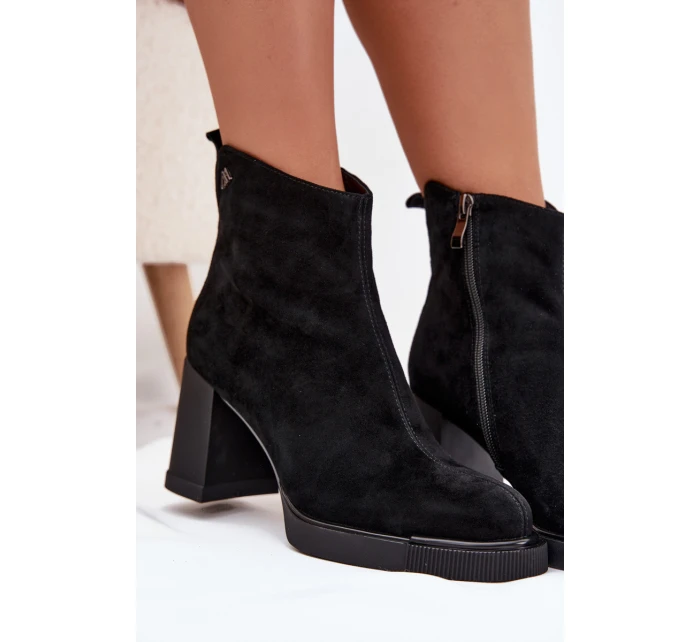 Dámské botky Vinceza – na sloupkovém podpatku, černé