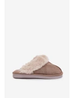 Dámské pantofle s kožíškem – khaki Carisse Dámské pantofle s kožíškem – khaki Carisse