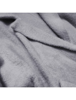 Dlouhý šedý vlněný přehoz přes oblečení typu "Alpaka" (7108)