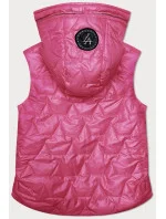 růžová tenká dámská vesta se zlatým zipem model 19447087 - S'WEST