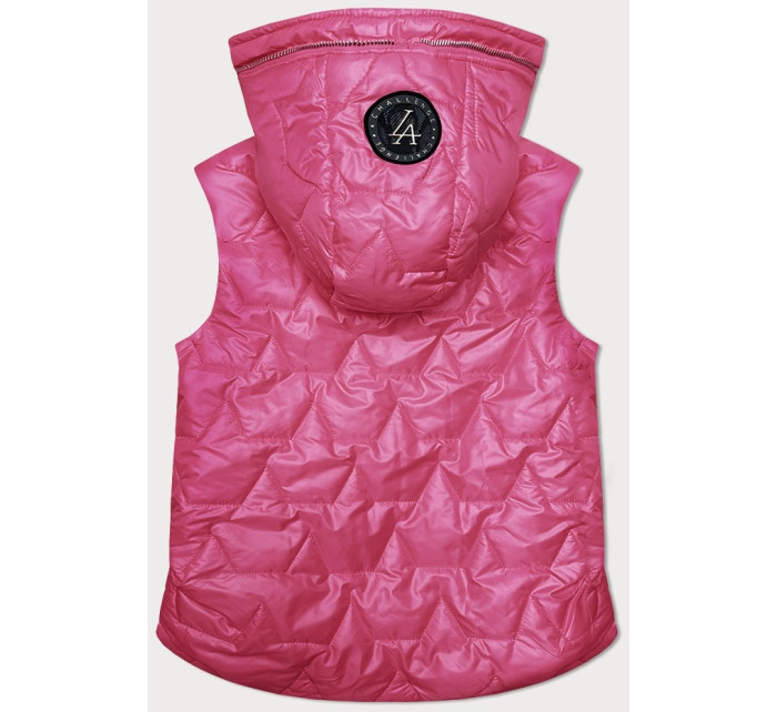 růžová tenká dámská vesta se zlatým zipem model 19447087 - S'WEST