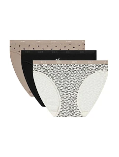 Dámské bavlněné kalhotky 3 ks DIM LES POCKETS COTTON SLIP 3x - DIM - bílá