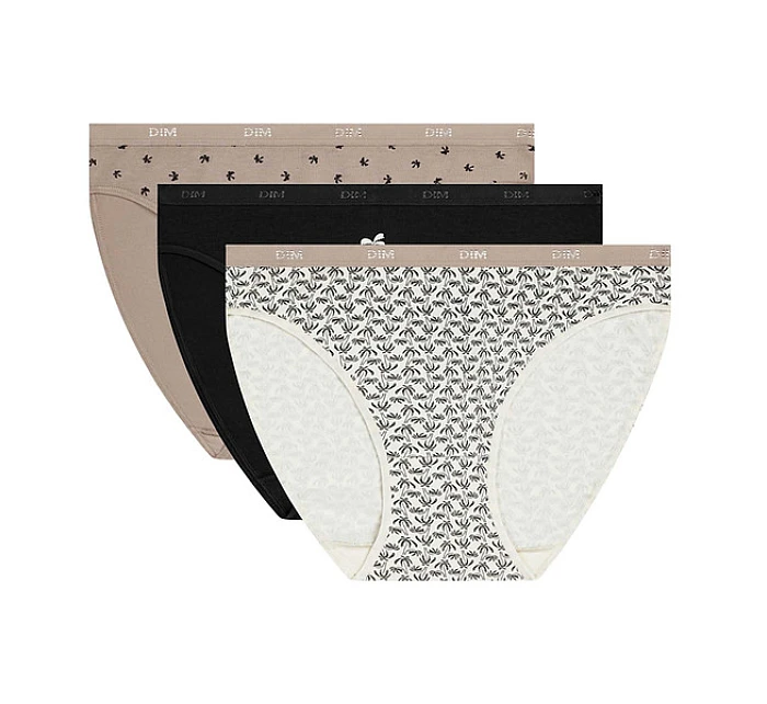 Dámské bavlněné kalhotky 3 ks DIM LES POCKETS COTTON SLIP 3x - DIM - bílá