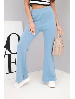 Dámské kalhoty máslíčko s rozšiřující nohavicí jeansové modrá