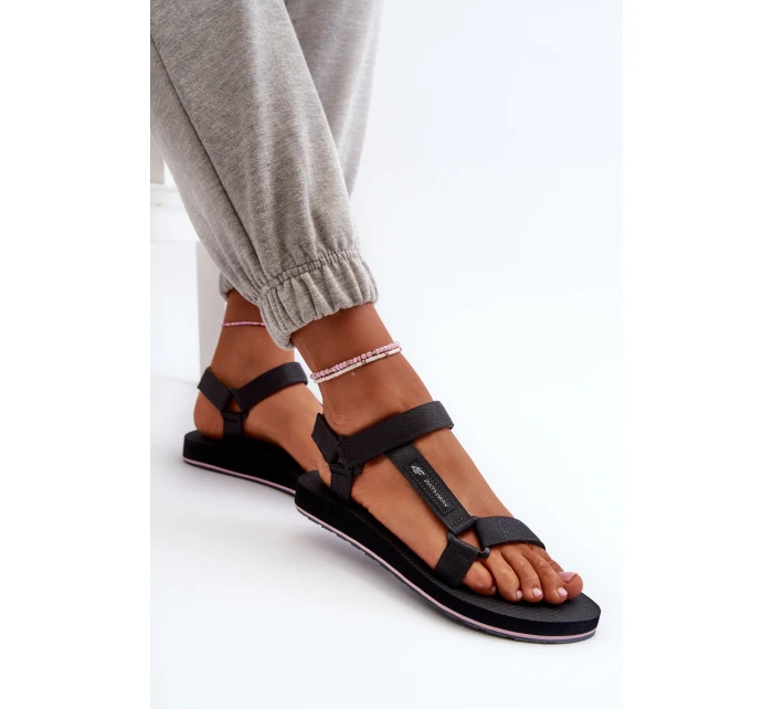 Dámské Sportovní Sandály model 21666215 Tmavě šedé - 4F Dámské Sportovní Sandály model 21666215 Tmavě šedé - 4F