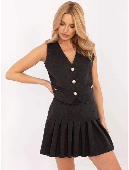 Spódnica DHJ SD model 21798068 ciemny szary - FPrice Spódnica DHJ SD model 21798068 ciemny szary - FPrice