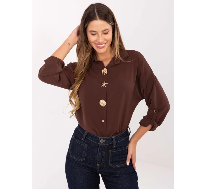 MI košile KS 4192.34 tmavě hnědá MI košile KS 4192.34 tmavě hnědá