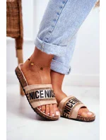 Nazouváky Na Korkové Podrážce Se Zirkony Béžové Be Nice Nazouváky Na Korkové Podrážce Se Zirkony Béžové Be Nice