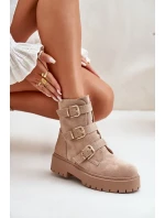 Zateplené Dámské Kotníkové Boty S Přezkami Béžové Tiaeliana Zateplené Dámské Kotníkové Boty S Přezkami Béžové Tiaeliana