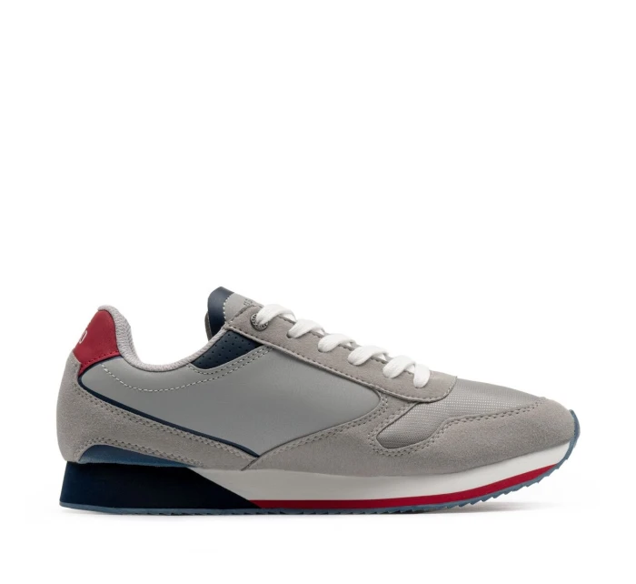 Pánské boty NOBIL003A-LGR001 šedo-bílo-červené - Ralph Lauren