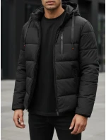 Pánská prošívaná zimní bunda s kapucí černá Dstreet TX5117