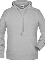 Daiber 8024 Pánská raglánová mikina s kapucí 02.8024 grey heather
