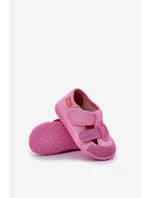 Pantofle Dětské Na Suchý Zip Růžové model 21682716 - Milami