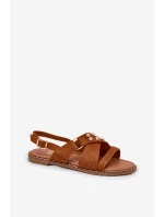 Dámské Sandály Na Plochém Podpatku Se Zlatými model 21702286 - Boto Dámské Sandály Na Plochém Podpatku Se Zlatými model 21702286 - Boto