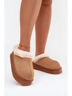 Dámské pantofle s kožíškem Camel Eveline