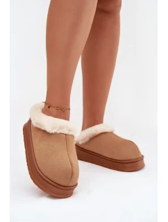 Dámské pantofle s kožíškem Camel Eveline