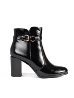 Zajímavé dámské černé  kotníčkové boty Obcas