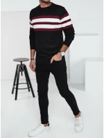 Pánský černý svetr FashionStreet WX2247 Pánský černý svetr FashionStreet WX2247