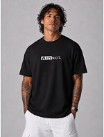 Pánské bavlněné tričko oversize s potiskem černé FashionStreet NX1042R Pánské bavlněné tričko oversize s potiskem černé FashionStreet NX1042R