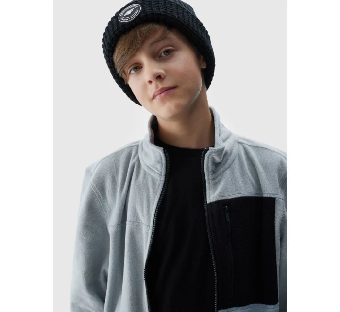 Chlapecký běžný fleece se stojáčkem - šedý 4F Junior Chlapecký běžný fleece se stojáčkem - šedý 4F Junior