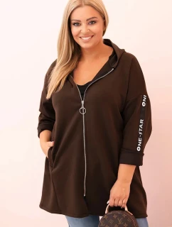 Dámská mikina s ozdobnými rukávy černá model 21259046 - K-Fashion