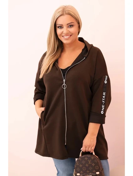 Dámská mikina s ozdobnými rukávy černá masełkowa