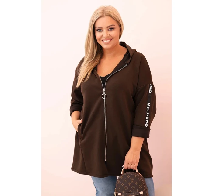 Dámská mikina s ozdobnými rukávy černá masełkowa