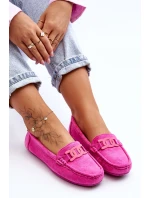 Dámské módní semišové mokasíny růžové model 21625591 - Boto