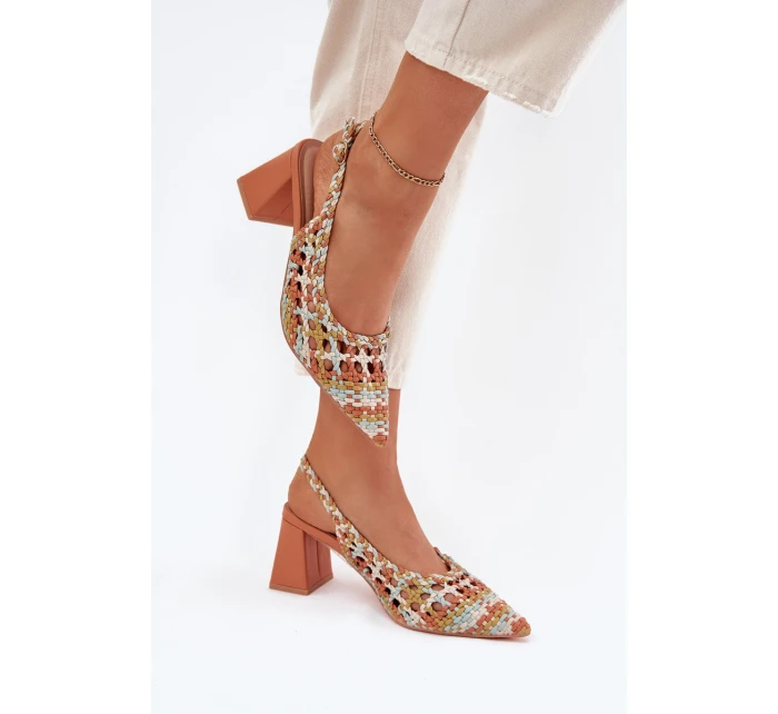 Sandály S Pletením Na Podpatku Mmultikolor Ebina Sandály S Pletením Na Podpatku Mmultikolor Ebina
