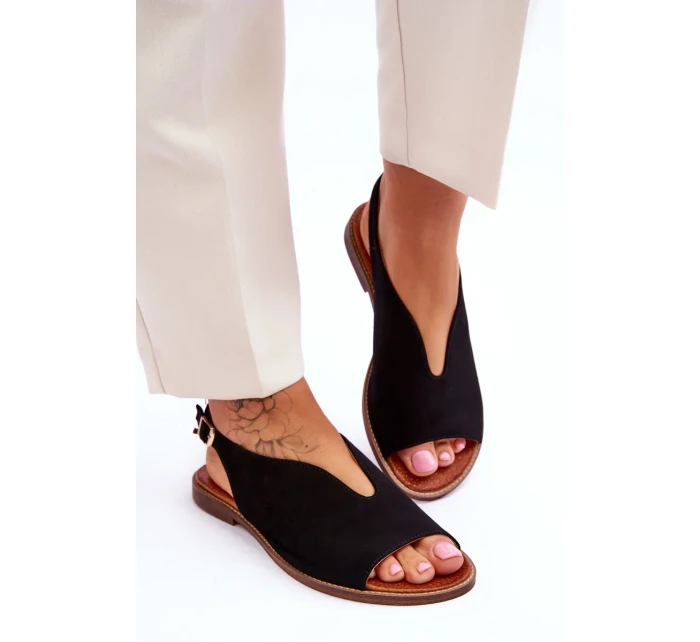 Dámské semišové sandály Lewski Boty 3220/X Černé Dámské semišové sandály Lewski Boty 3220/X Černé