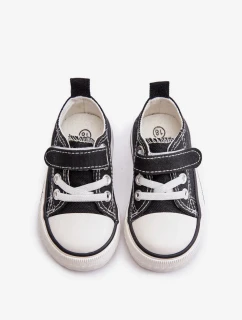 Dětské Plátěné Tenisky Na Suchý Zip Černé Daloma