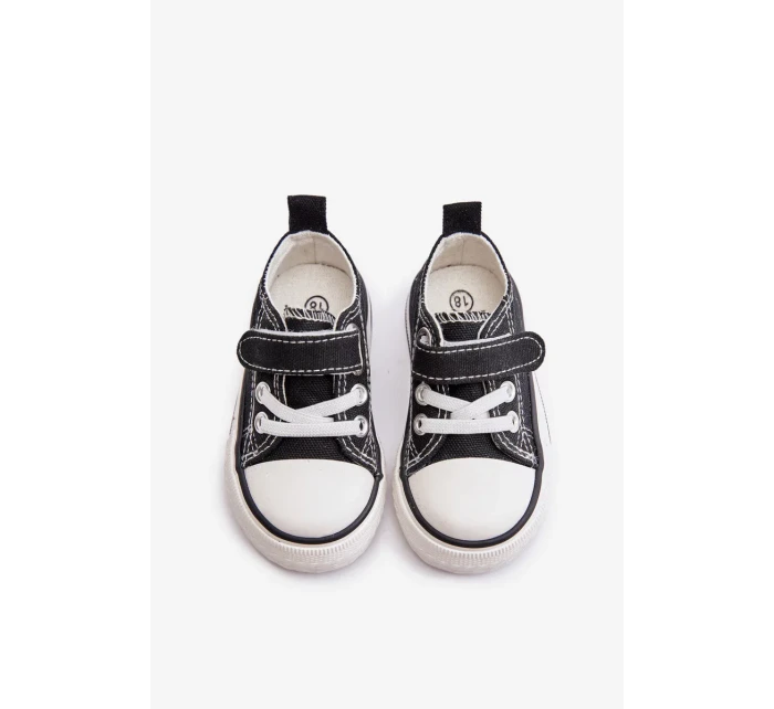 Dětské Plátěné Tenisky Na Suchý Zip Černé Daloma
