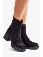 Eko Semišové Dámské Kotníkové Boty Na Podpatku Zateplené Černé Meriluna Eko Semišové Dámské Kotníkové Boty Na Podpatku Zateplené Černé Meriluna