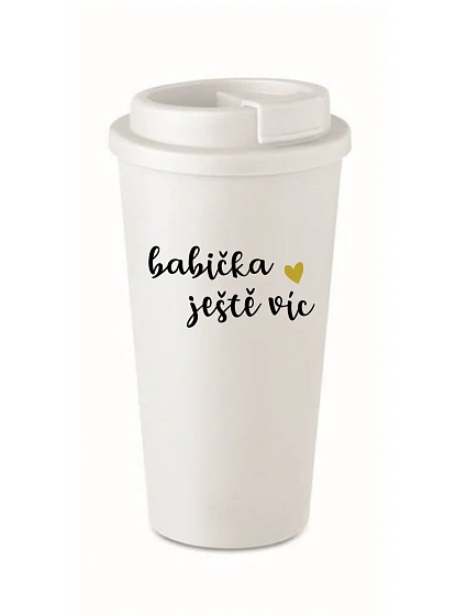 BABIČKA JEŠTĚ VÍC - bílý termohrnek 475 ml