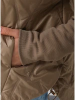 Dámská přechodná prošívaná bunda s kapucí FashionStreet camel TY5561