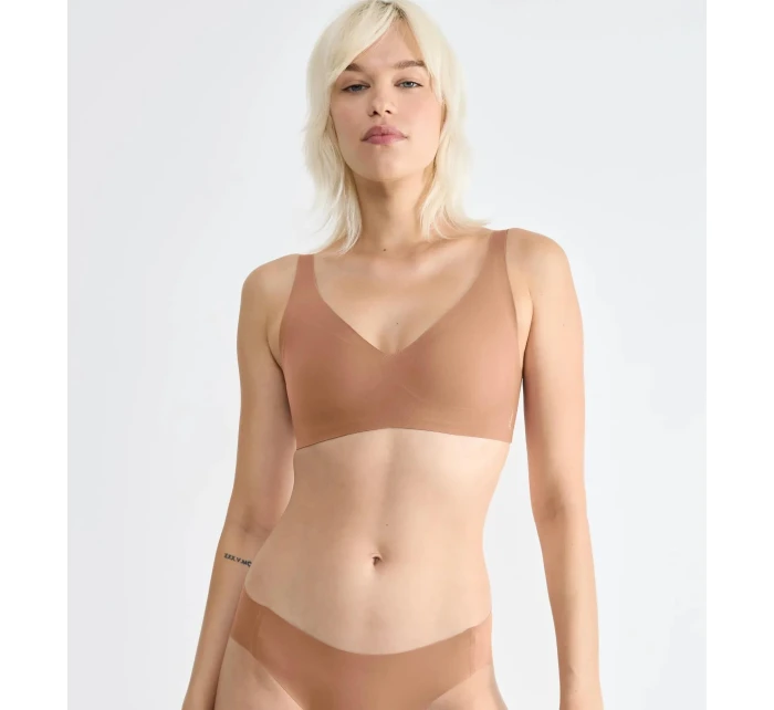 Dámská podprsenka ZERO Feel 2.0 Soft bra - BROWN - sv. hnědá 00CM - SLOGGI
