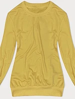 Dámská tenká mikina s žebrovanými manžetami žlutá (68W05-117)